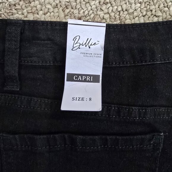 NWT Billie Women's High-Rise Black Capri Jeans Size 8 - Picture 5 of 9